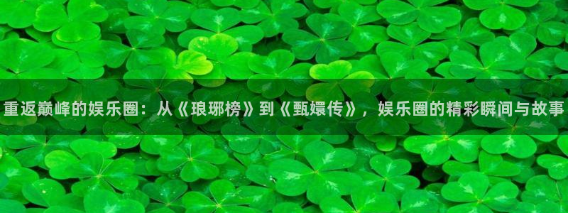 BB贝博艾弗森电子娱乐官网下载：重返巅峰的娱乐圈：从《琅琊榜》到《甄嬛传》，娱乐圈的精彩瞬间与故事